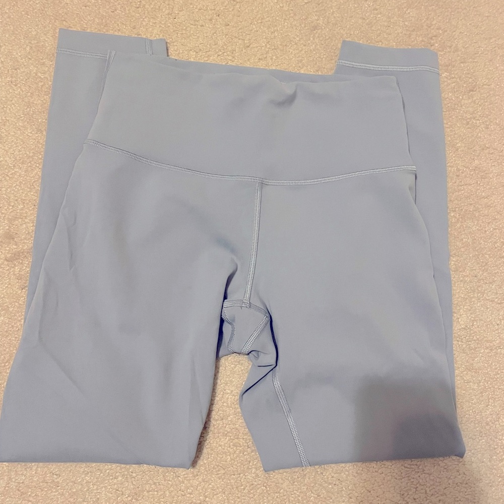 Lululemon Wunder train high rise Leggings, light blue color, size 8 length 28”
